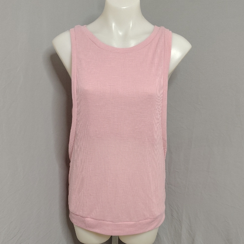 Light Pink Tank Top with Wide Straps and Relaxed Fit